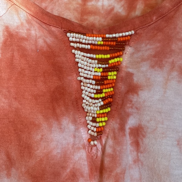 Rxb XL tie front and tie dyed print with beading and cuffed sleeve - Picture 3 of 4